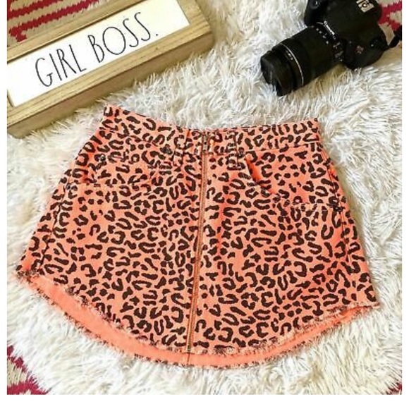 Carmar Dresses & Skirts - Carmar Denim Cheetah Print Skirt
